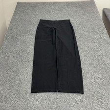 Eileen Fisher Pants Womens M Black Viscose Nylon Stretch Wide Leg Minimalist