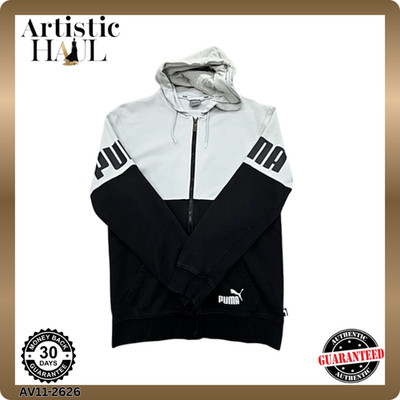 Puma Herren Hoodie weiß/schwarz Color Block Zipper GrößeS 589842