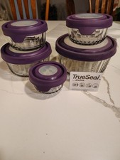 Set 5 Anchor Hocking Trueseal Glass Food Storage Containers w/ Airtight Lids