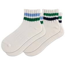 Novelty Socks For Women - Striped Retro Mini Crew Sporty Calf Casual Cotton A...