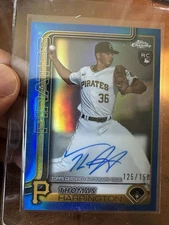 THOMAS HARRINGTON Blue /150 Auto Refractor RC Pirates - 2025 Topps Chrome