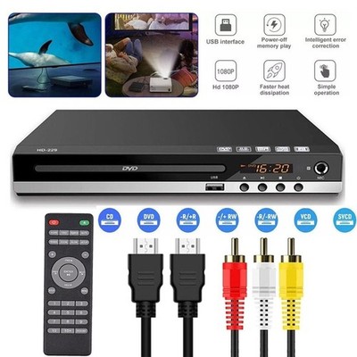 DVD Player All Region Free CD Recorded Disc HDMI AV HD AV Output Remote USB Home