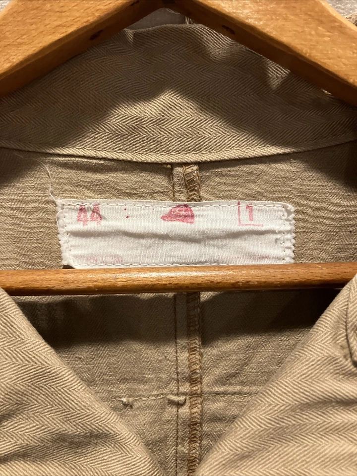 Vintage 50s Red Kap STP Ford HBT Work Shop Coat Jacket 44 M/L 22.5x36 Workwear - Image 3 of 4