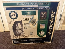 Air Vent Inc 53319 WCGB Gable Mount Power Attic Ventilator Fan 1320CFM 1900sq