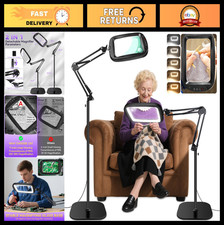 Extra Large 30X 10X Floor Magnifying Glass with Light  Adjustable Stand - 7" La