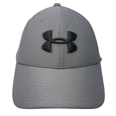 Under Armour Fitted Baseball Cap Gray Large Embroidered Vented Holes 6 Panel