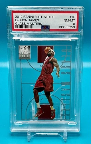 2012-13 Lebron James Panini Elite Series Glass Masters Card #10 PSA 8 NM-MT