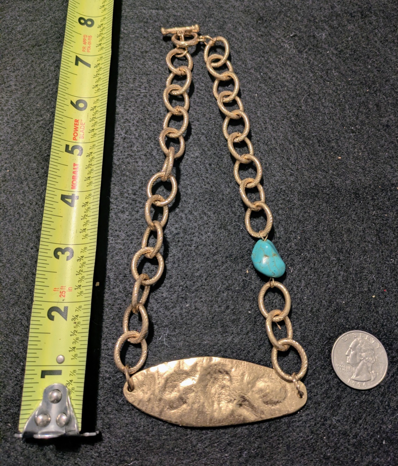 Brass “BE TRUE” Statement Necklace – Southwestern… - image 2