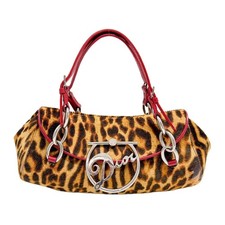 DIOR Diva Brown Leopard Print Pony Hair Shoulder Bag