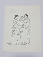 Fernando Botero Disegno su carta (Fatto a mano) firmato e timbrato tecnica mista.