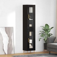 Hochboard Schwarz Eichen-Optik 34,5 X 34 X 180 Cm Holzwerkstoff