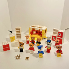 LEGO Vintage Fabuland Bundle Job Lot 3680 Camping Caravan Bundle Figures Parts