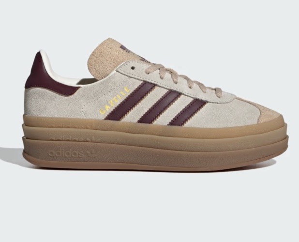 Adidas Gazelle Bold Women’s 7.5 Beige and Maroon