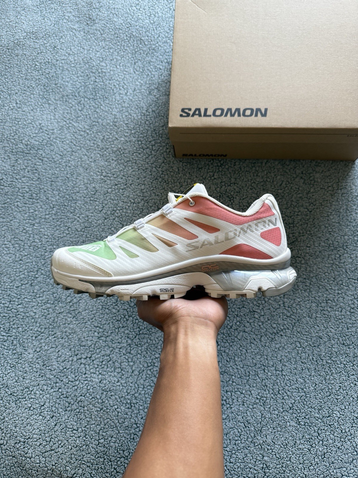 Salomon XT 4 OG Bianco Verde Frassino Corallo Laboratorio Trail Escursionismo L47299900 INDOSSATO UNA VOLTA