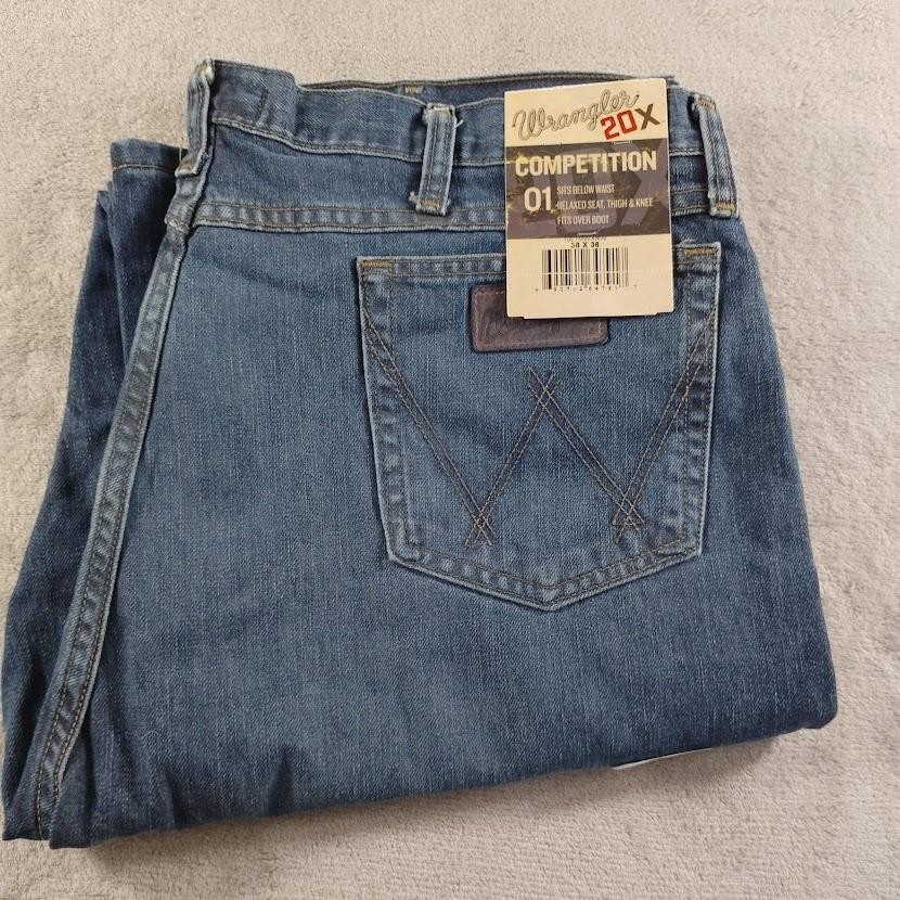 Mens 38x36 Blue Relaxed Fit Bootcut Denim