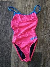 Arena Female One Piece Athletic Swimsuit, Pink/blue/ Sz. 22