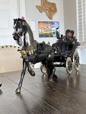 Barbie Extreme Custom Horse And Carriage  Black Roses 