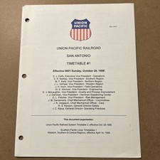 Union Pacific Railroad Timetable #1 San Anton...