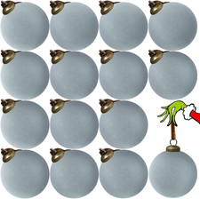 15 Pcs Velvet Christmas Balls, 3.15" Large Velvet Christmas Ornaments Balls, Pla