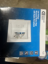 Commercial Electric Low Voltage Recessed Media Plate With Duplex Receptacle