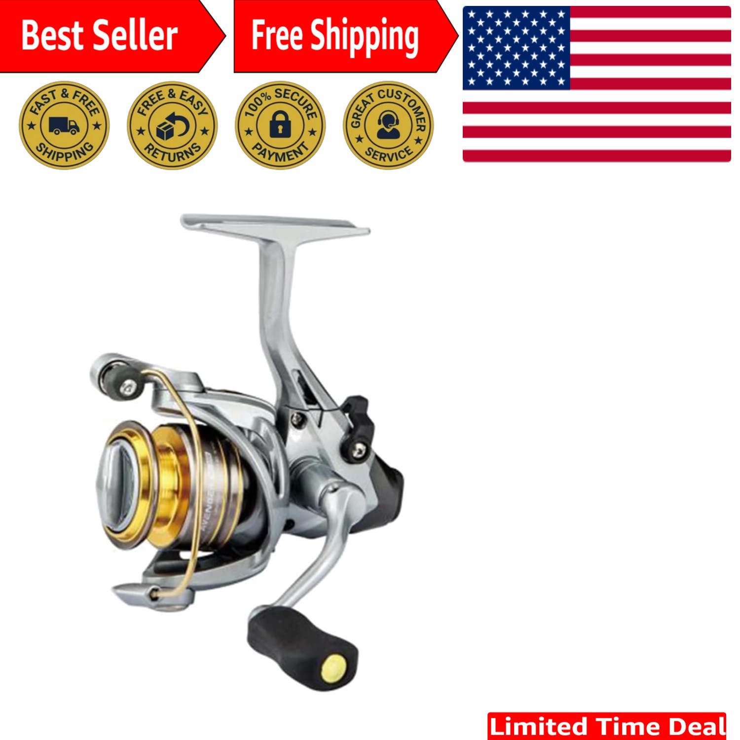 Avenger ABF Fishing Reel - 10.1oz, Auto Trip Bait Feeding fo