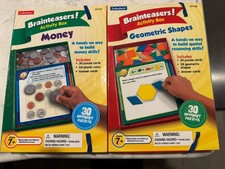 Lot Of 2 Lakeshore Learning Geometric Shapes And Money Brainteasers Centers Math