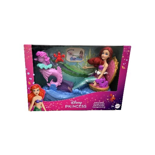 Disney Princess The Little Mermaid Ariel Doll + Under The Sea Chariot Seahorse