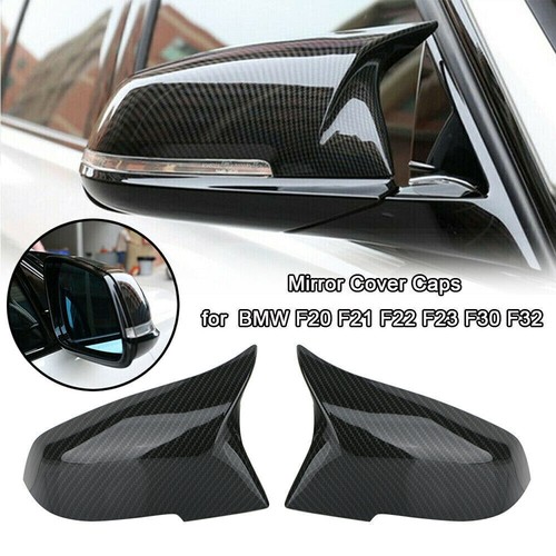 For BMW F30 2012-18 320i 328i Kidney Grill + Carbon Fiber Mirror Caps Covers 4PC - Picture 4 of 9