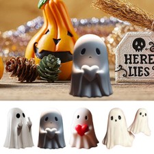 Middle Finger Cute Ghost Statue Scary Ghost Figurines Halloween Decorations TR