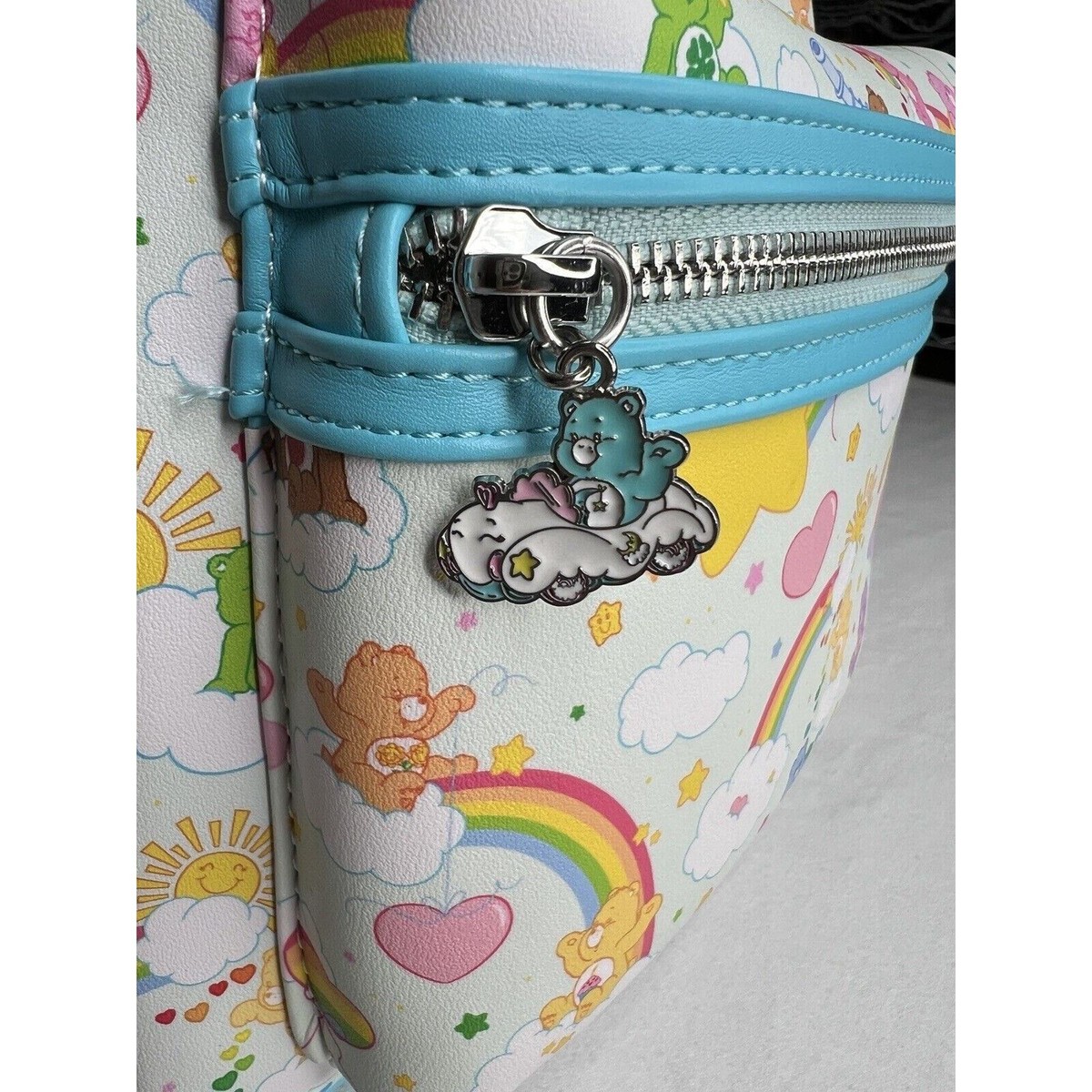 NWT Loungefly Care Bears Rainbow Colorful Mini Backpack Loungefly Care Bears Pastel Rainbow Fuzzy | Mercari main image 4