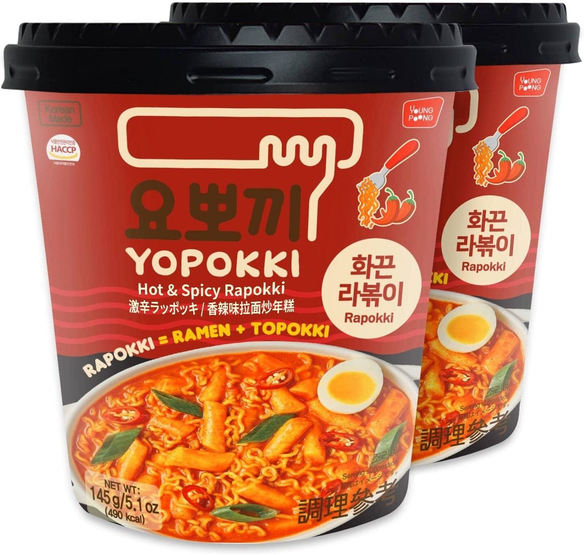 Instant Ropokki Instant Tteokbokki INSTANT TTEOKBOKKI (TOPOKKI) WITH CHEESE (BOWL)