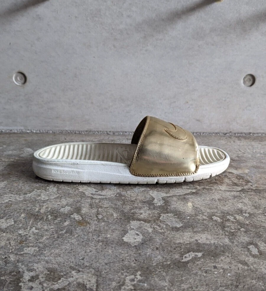 Nike Benassi Solarsoft Slide SP Oro Metallico Vela UK 6 US 7