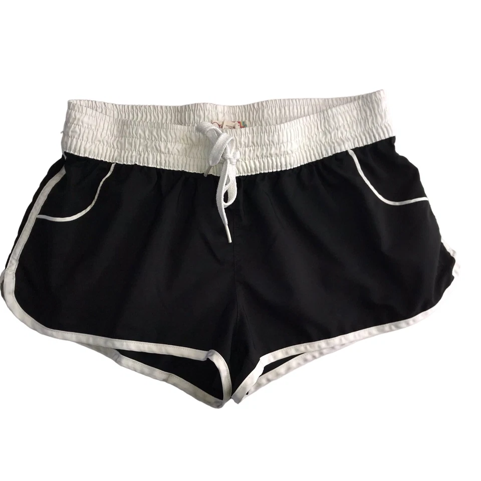 Pantalones Cortos de Natación OP Ocean Pacific 100% Poliéster Negro Blanco Cintura M Foto 2 de 4