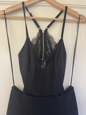 LUSH Little Black Dress from Lulus Size XS, Strappy Open Back Vneck w/lace trim