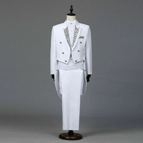 Traje de hombre 2 piezas Smoking Frack chaqueta pantalones cena bola boda - Imagen 4 de 18