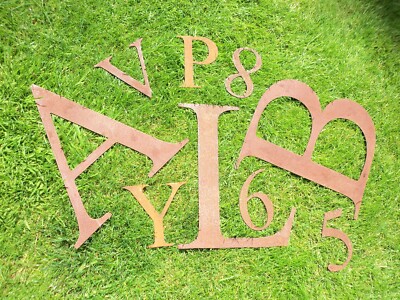 Rostige Metall Buchstaben Zahlen Symbole 12'' rustikale Schrift. Optionale Schraubenlöcher.