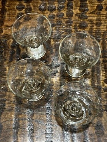 Set of 4 Glass Dimple Mini Martini Style Cordial Shot Glasses - Picture 6 of 6
