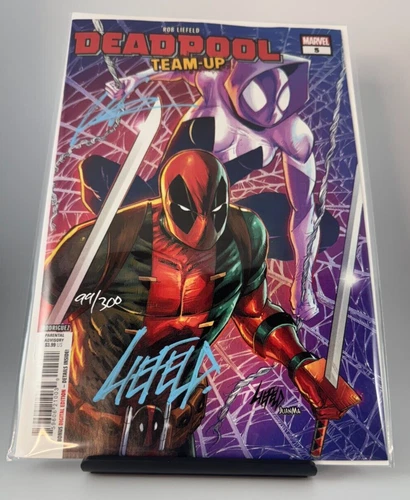 DEADPOOL TEAM-UP #5 Main Cover Signed by ROB LIEFELD #99/300 with Chisel & COA
