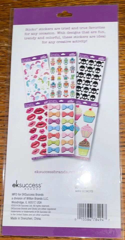 Sticko Mini Colorful Robots Boys Toys Miniature Kid Card Scrapbook Stickers 24pc - Image 3 of 3