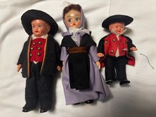 Vintage German Celluloid Dolls - Mid Century German. Set of 3 Man Wife Baby