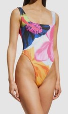  300 Mara Hoffman Women's White Viti Idalia Petal-Print 1-Piece Swimsuit Size XS