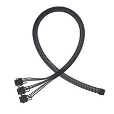 PCI-e 5.0 16-Pin 12 4 to 3x8 PCI-E Sleeved Extension Cable 12VHPWR 16AWG PSU ...