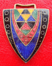 Art Deco Enamel Colours vibrant Belt Buckle part On brass In Mint Condition 1920