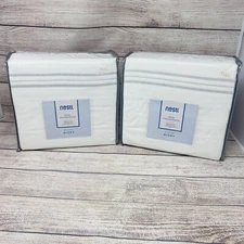 Lot of 2! Nestl Full Size 6 Piece Bed Sheet Set - White, Hypoallergenic - New!