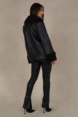 MISHA Aubrey Faux Leather Pants in Black 2 New Womens Trousers | eBay display picture 1