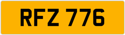 RFZ 776 R 3x3 DATELESS PRIVATE NUMBER PLATE ROB ROY RICK RYAN RUS RUSSELL RILEY