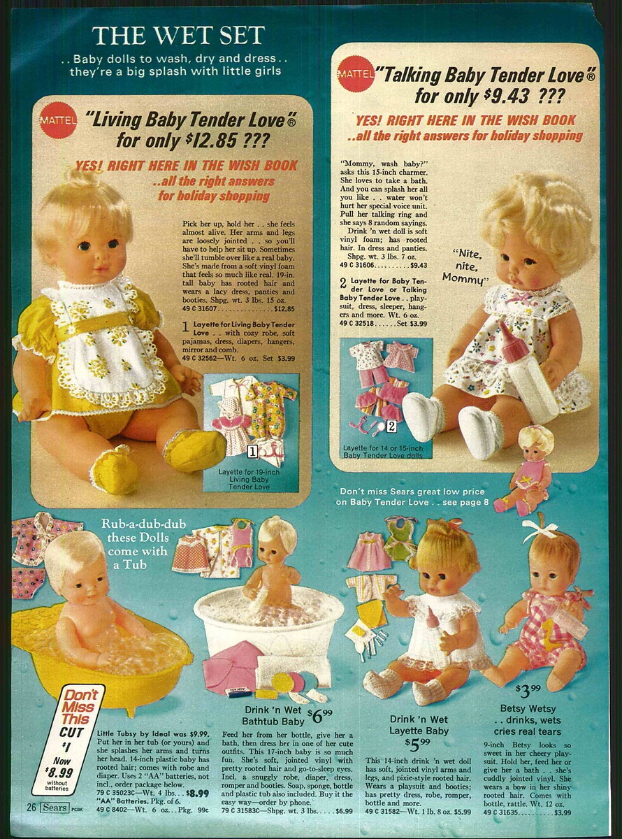 1971 ADVERTISEMENT Doll Raggedy Ann Andy Mattel Baby Tender Love
