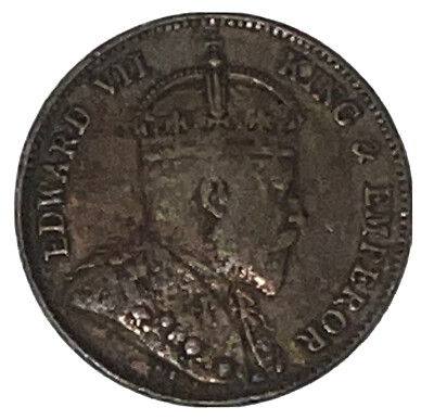 1904 Hong Kong 香毫 一港 Silver Coin 10 Cents King Edward