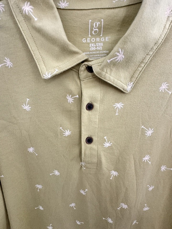 2K8 Men's Polo Cotton Blend Green Shirt Short Sleeves RN 52469