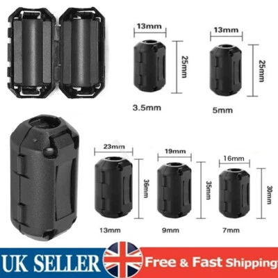 TZUTOGETHER 5- 20x Clip-on Ferrite Ring Core Ferrite Bead Choke EMI Filter Cable Clip Filter